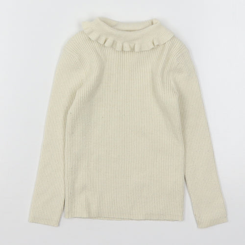 George Girls Ivory Roll Neck  Viscose Pullover Jumper Size 2-3 Years