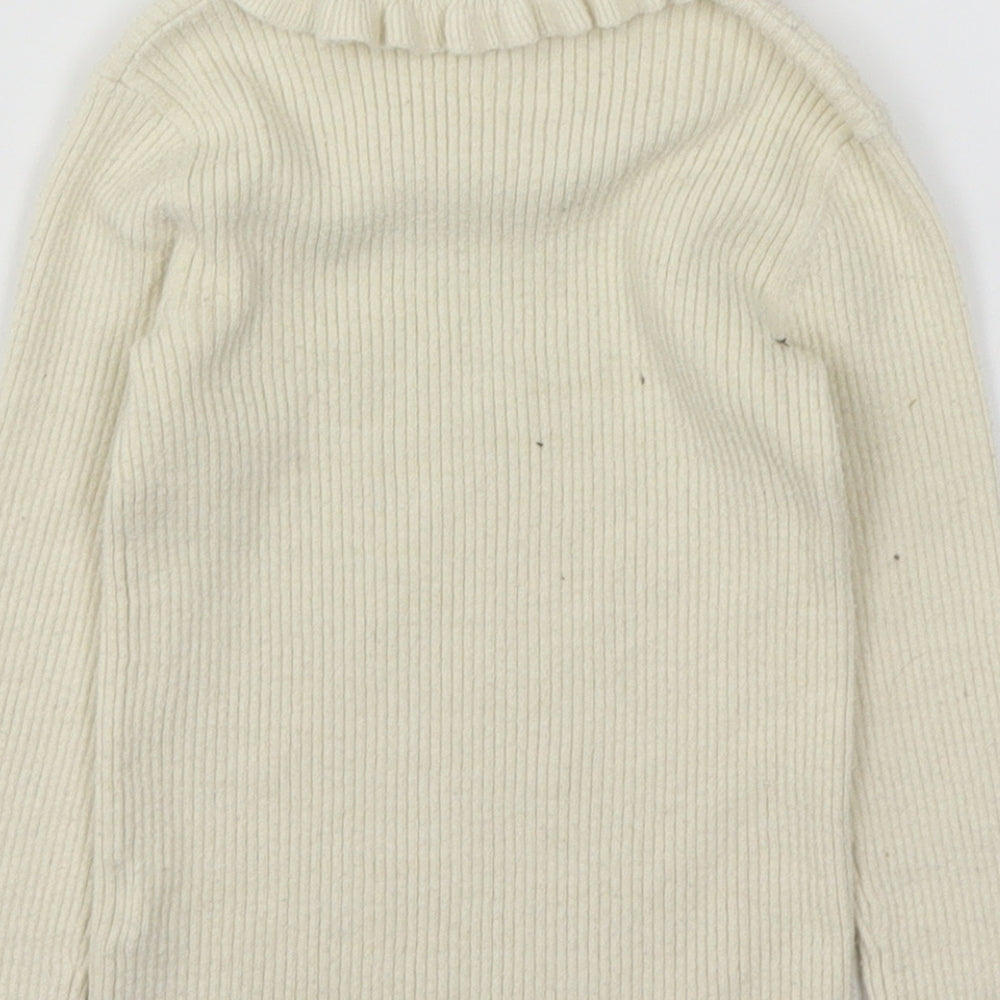 George Girls Ivory Roll Neck  Viscose Pullover Jumper Size 2-3 Years