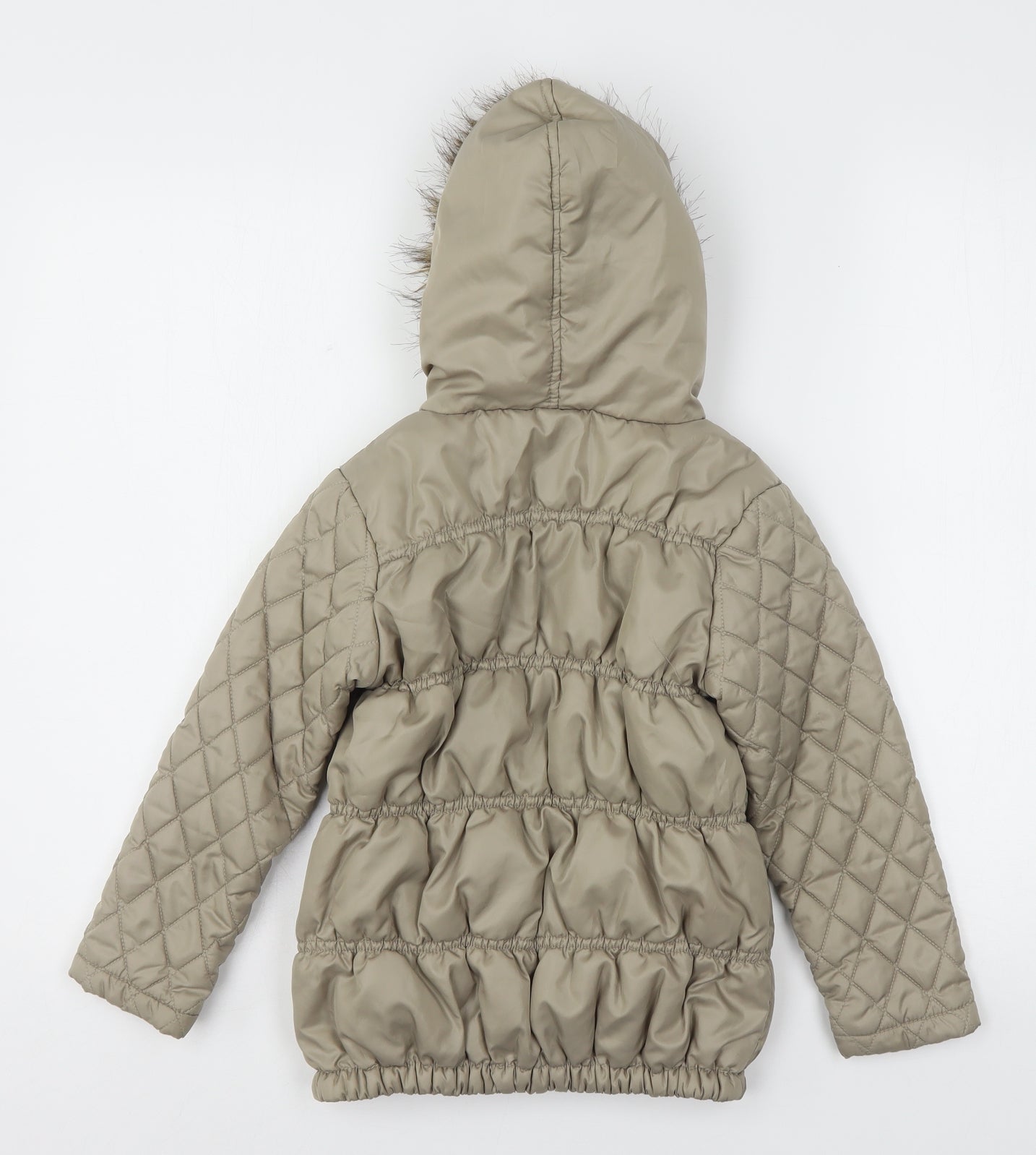 Dunnes Stores Girls Beige   Quilted Coat Size 7 Years