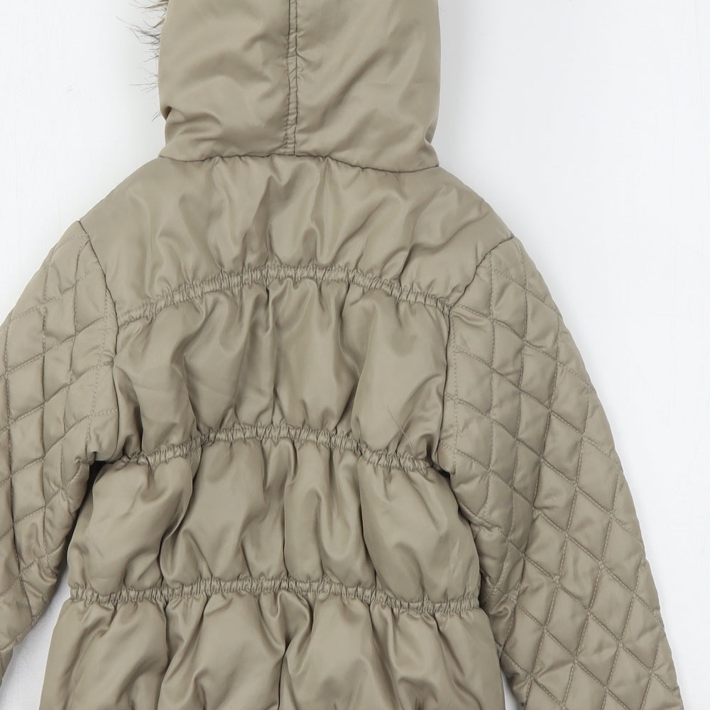 Dunnes Stores Girls Beige   Quilted Coat Size 7 Years