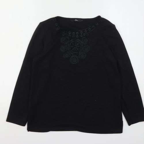 Bonmarché Womens Black  Polyester Basic T-Shirt Size S Round Neck