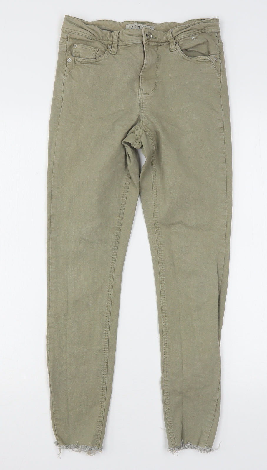 Denim & Co. Womens Green  Cotton Skinny Jeans Size 8 L27 in Regular