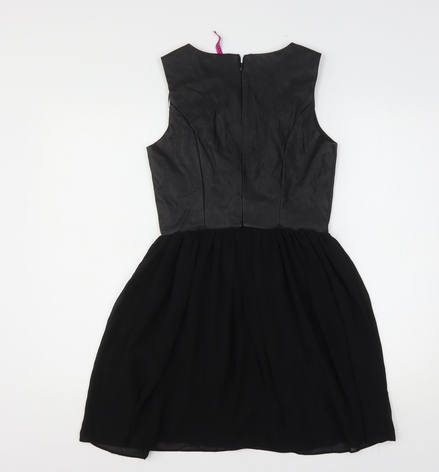 Boohoo Womens Black  Polyester Mini  Size 10  Round Neck