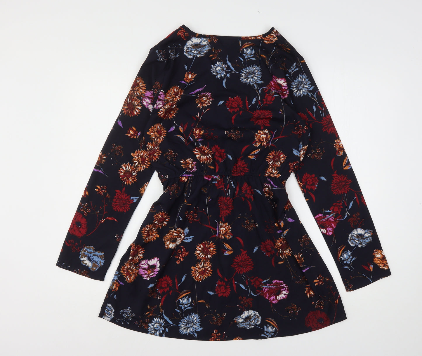 Boohoo Womens Multicoloured Floral Polyester Basic Blouse Size 10 V-Neck