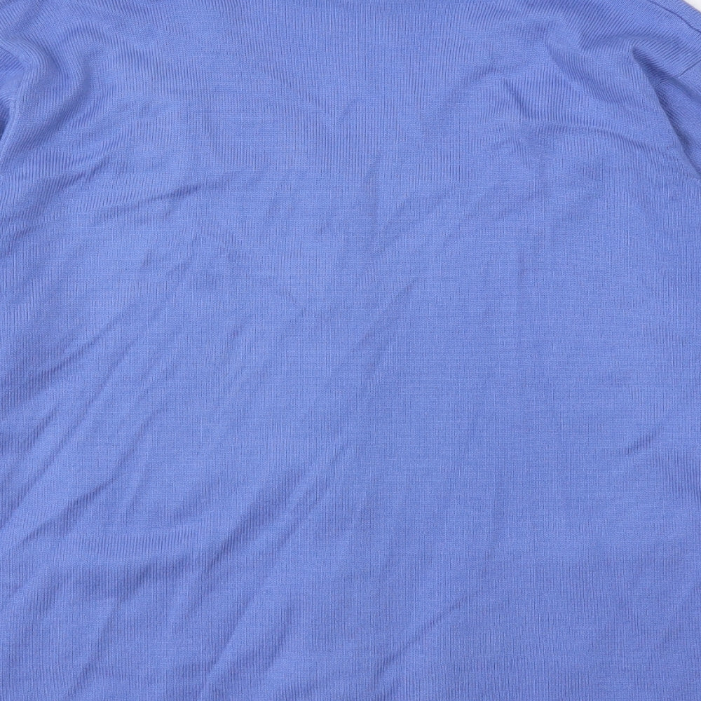 Reflect Womens Blue V-Neck  Acrylic Cardigan Jumper Size M