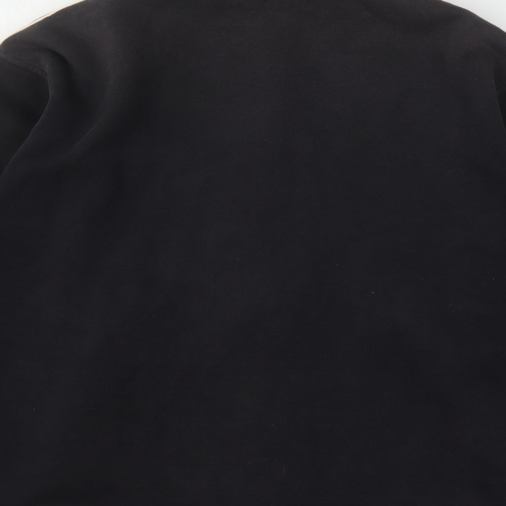 Kronk Womens Black  Cotton Full Zip Sweatshirt Size M