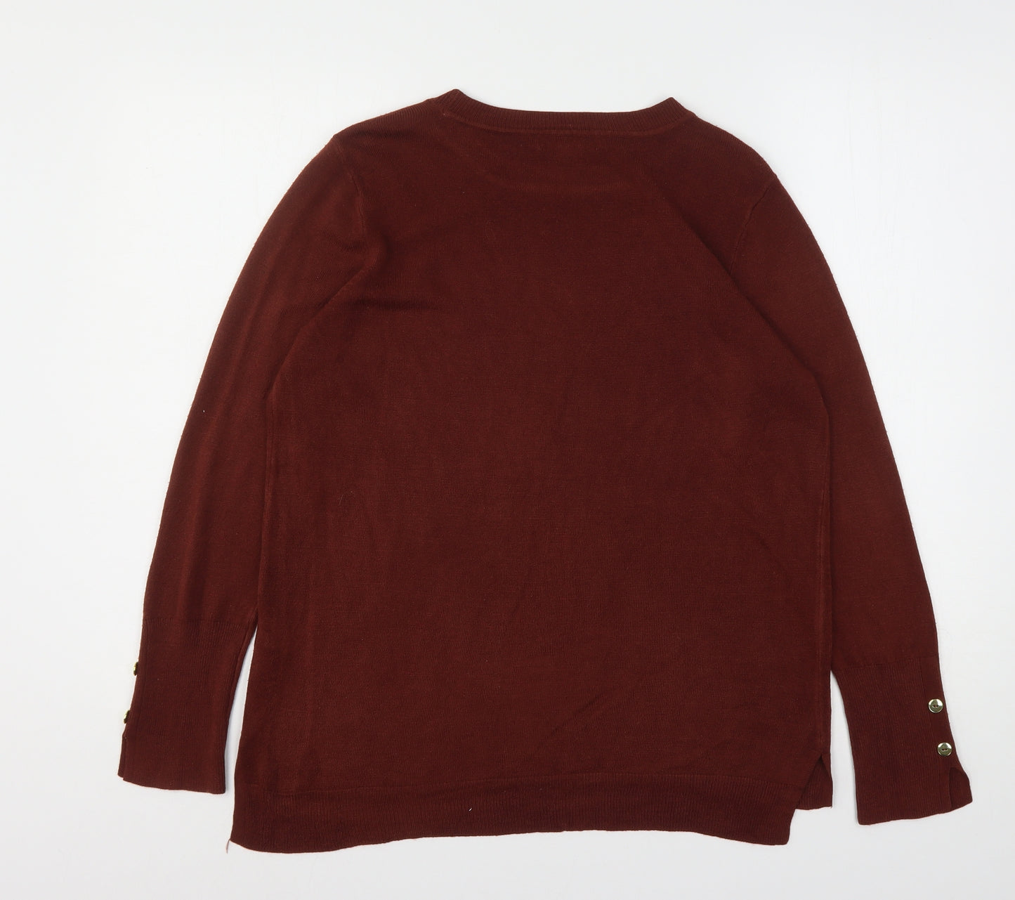 Primark Womens Brown Round Neck  Acrylic Pullover Jumper Size 12