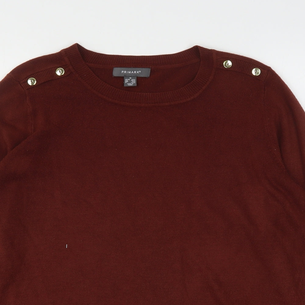 Primark Womens Brown Round Neck  Acrylic Pullover Jumper Size 12