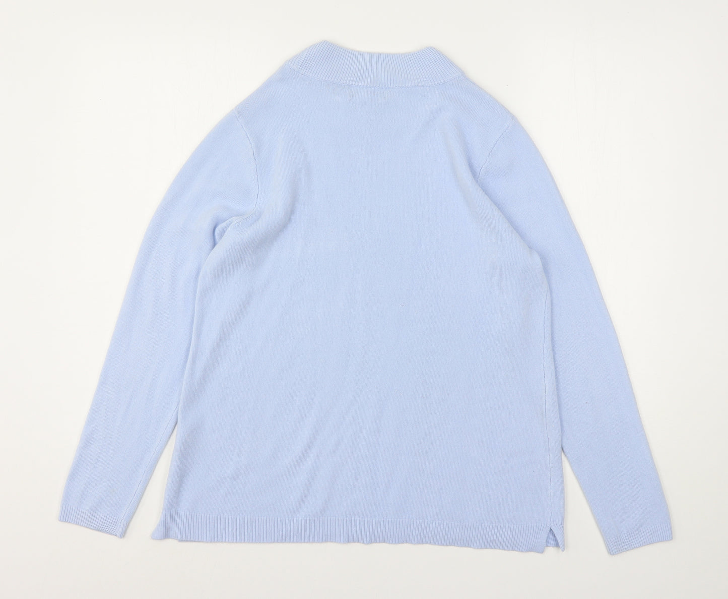 Papaya Womens Blue Round Neck  Acrylic Pullover Jumper Size 18