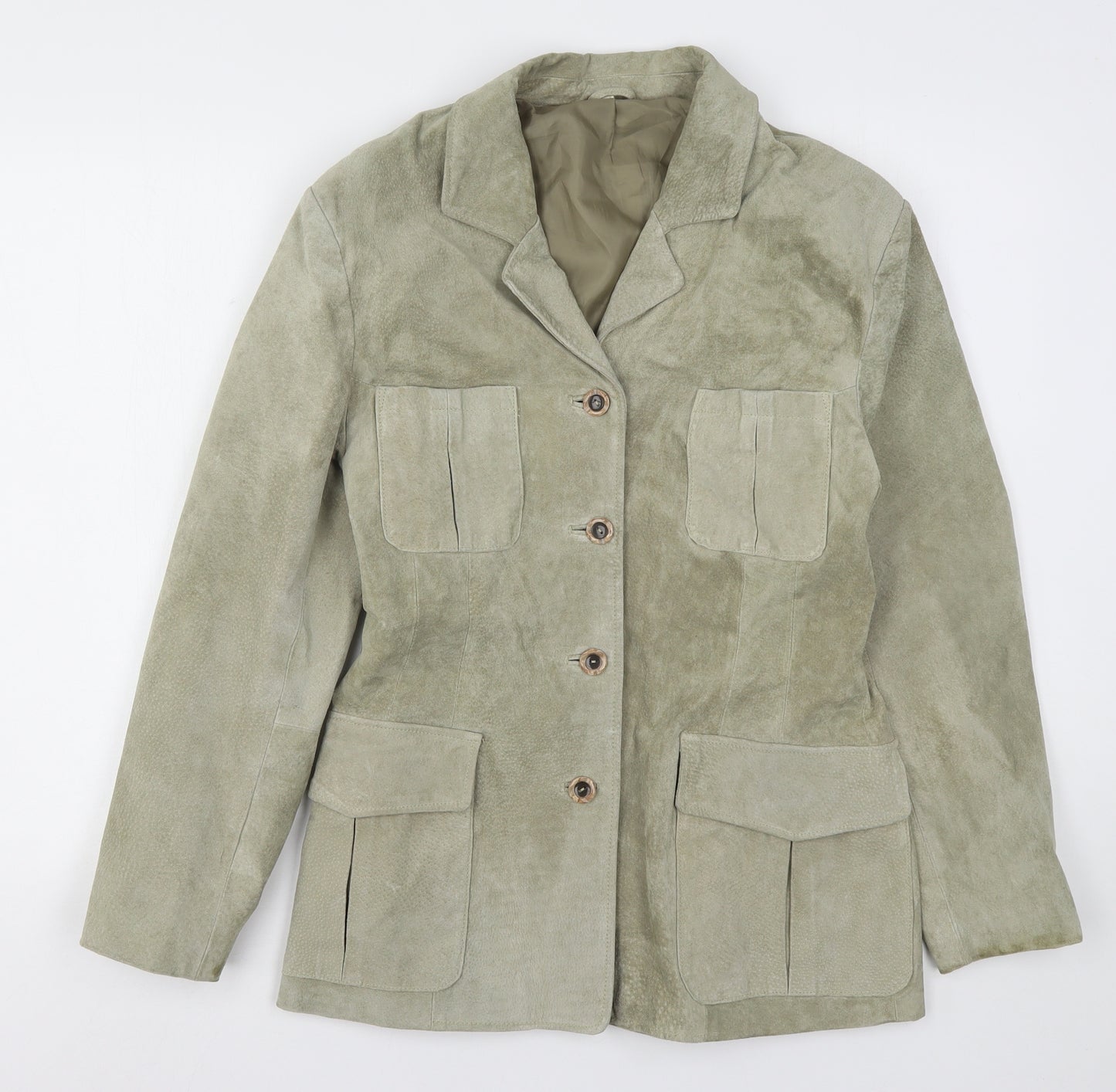 Preworn Womens Green   Jacket Blazer Size 10  Button