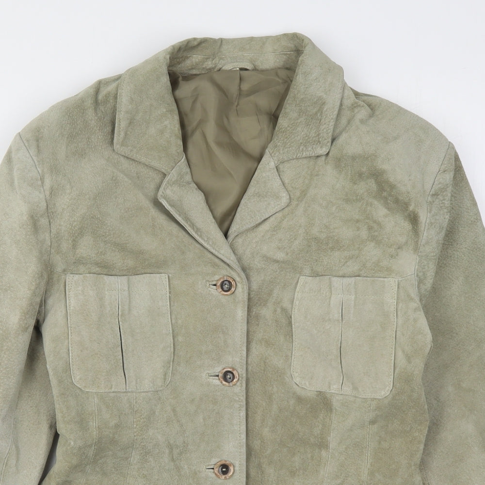 Preworn Womens Green   Jacket Blazer Size 10  Button