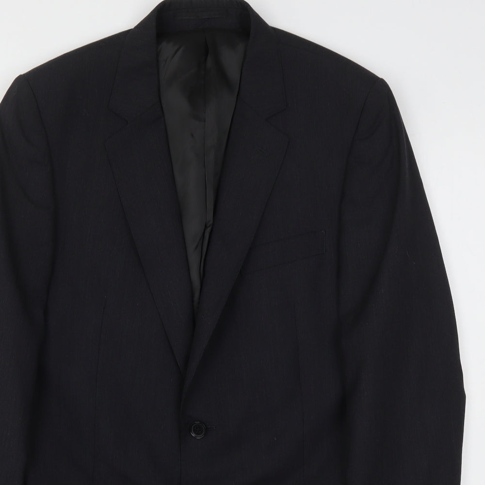 Jaeger Mens Black  Wool Jacket Suit Jacket