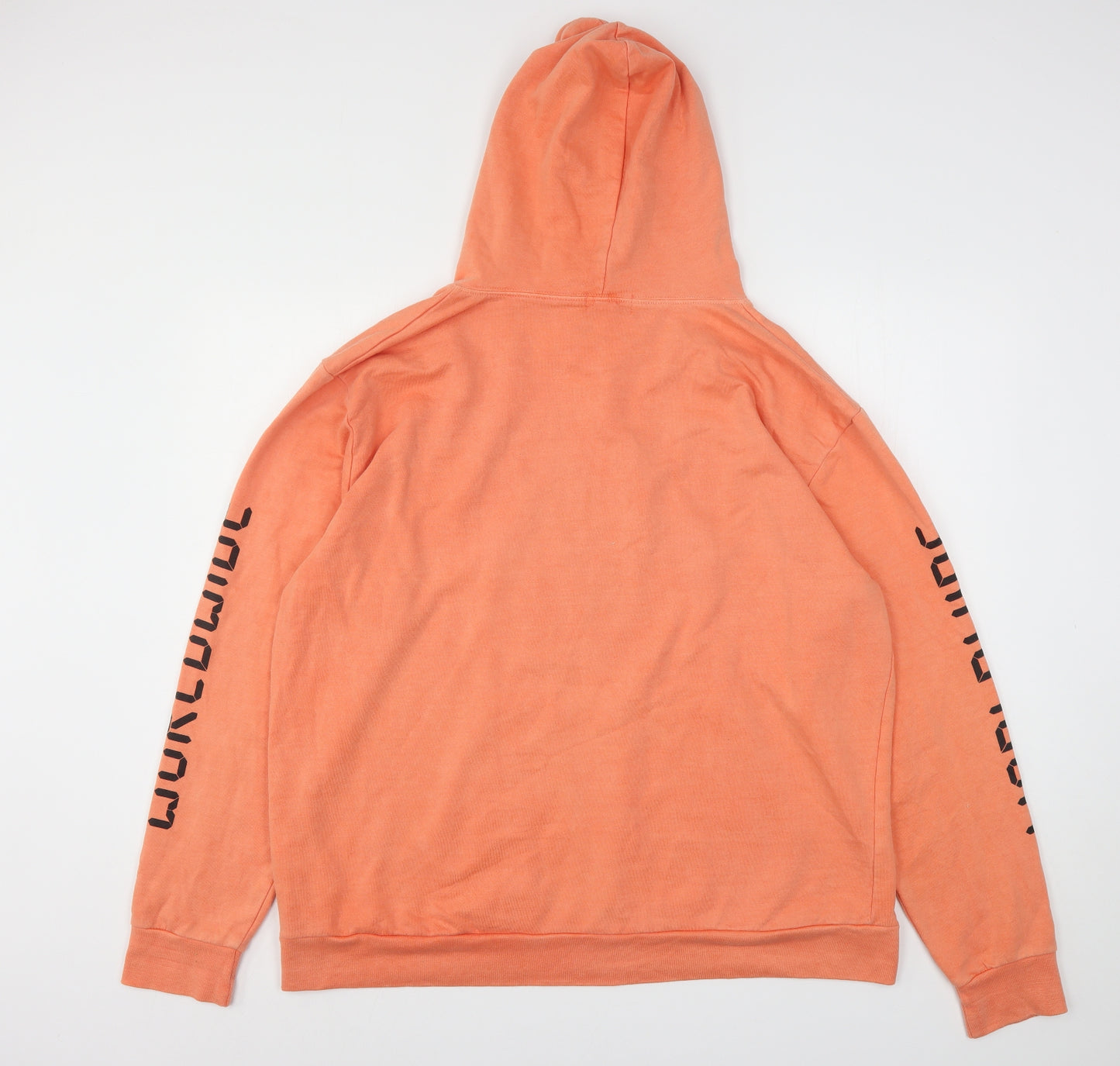 PRETTYLITTLETHING Womens Orange  Cotton Pullover Hoodie Size L