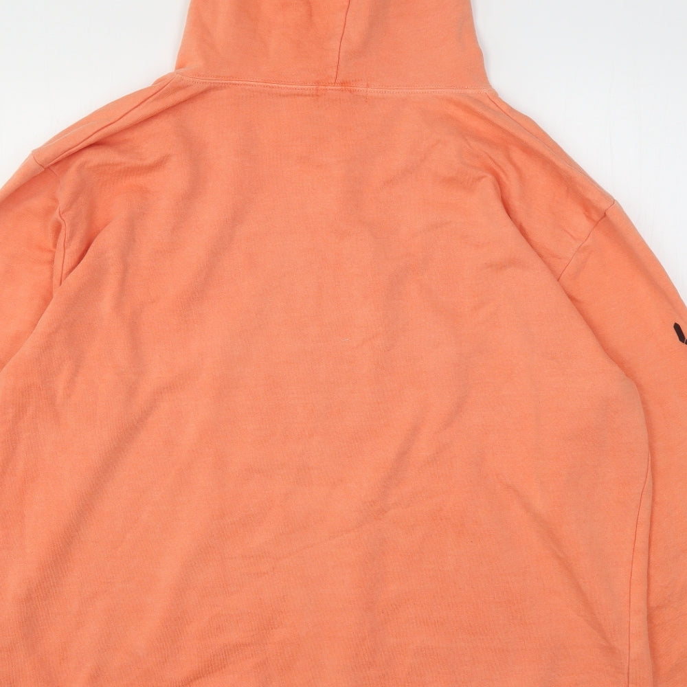 PRETTYLITTLETHING Womens Orange  Cotton Pullover Hoodie Size L
