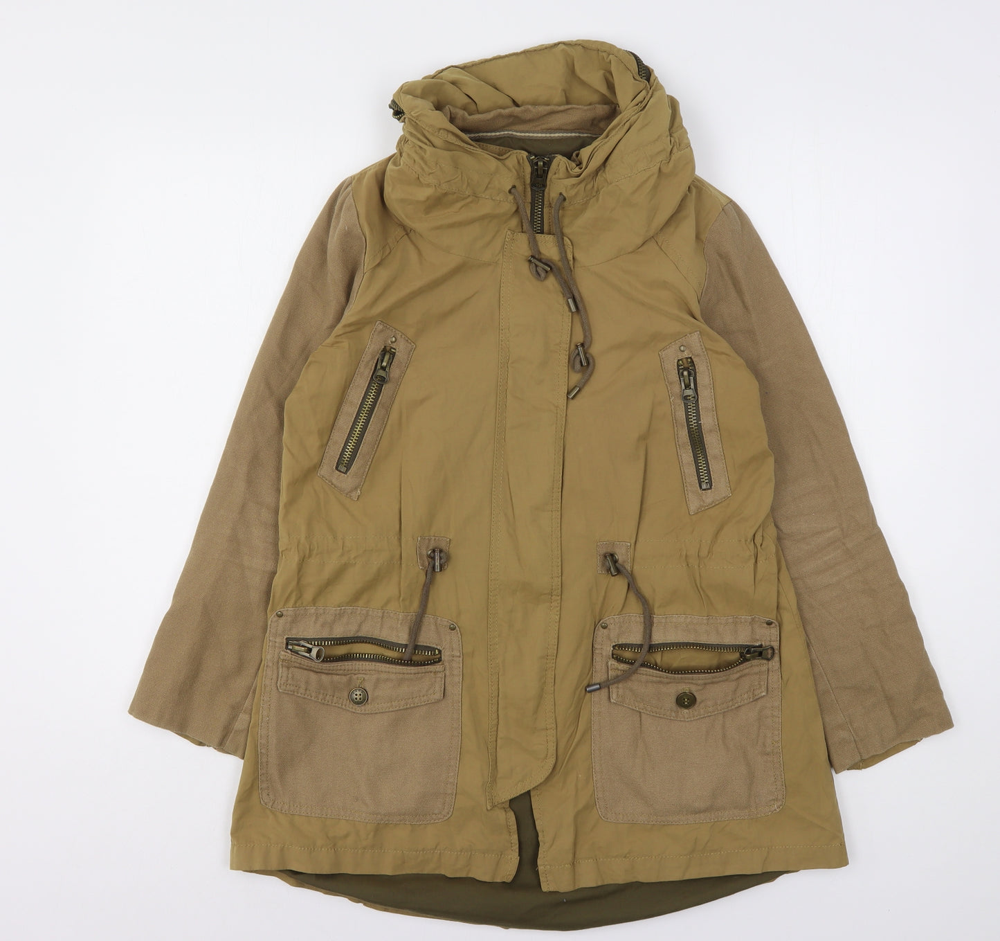 Zara Womens Beige   Parka Coat Size M
