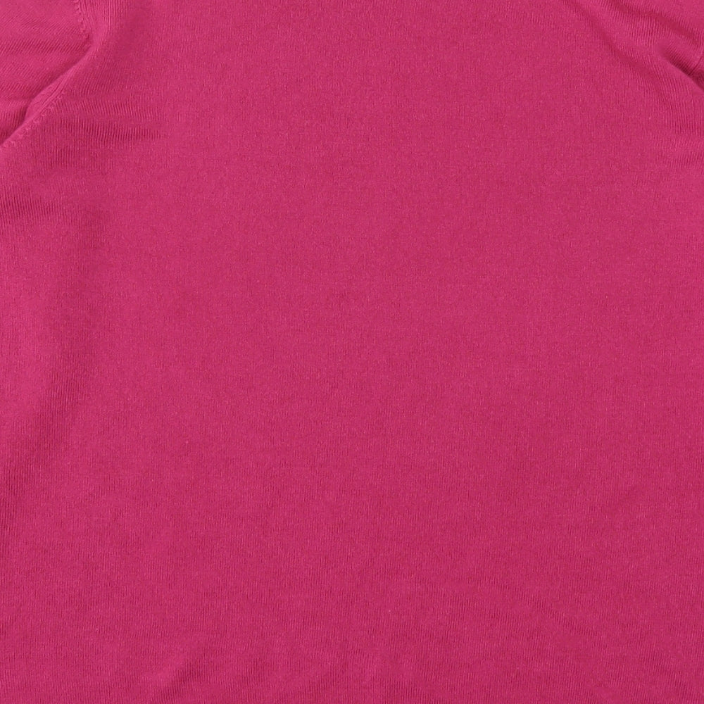 Bonmarché Womens Pink Round Neck  Acrylic Pullover Jumper Size 16