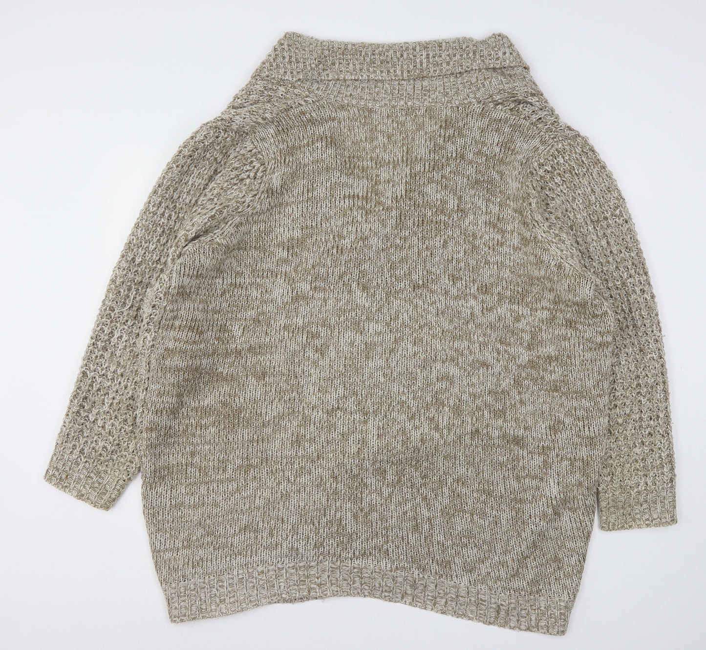 F&F Womens Beige V-Neck  Acrylic Cardigan Jumper Size 22