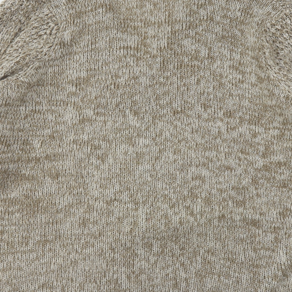 F&F Womens Beige V-Neck  Acrylic Cardigan Jumper Size 22