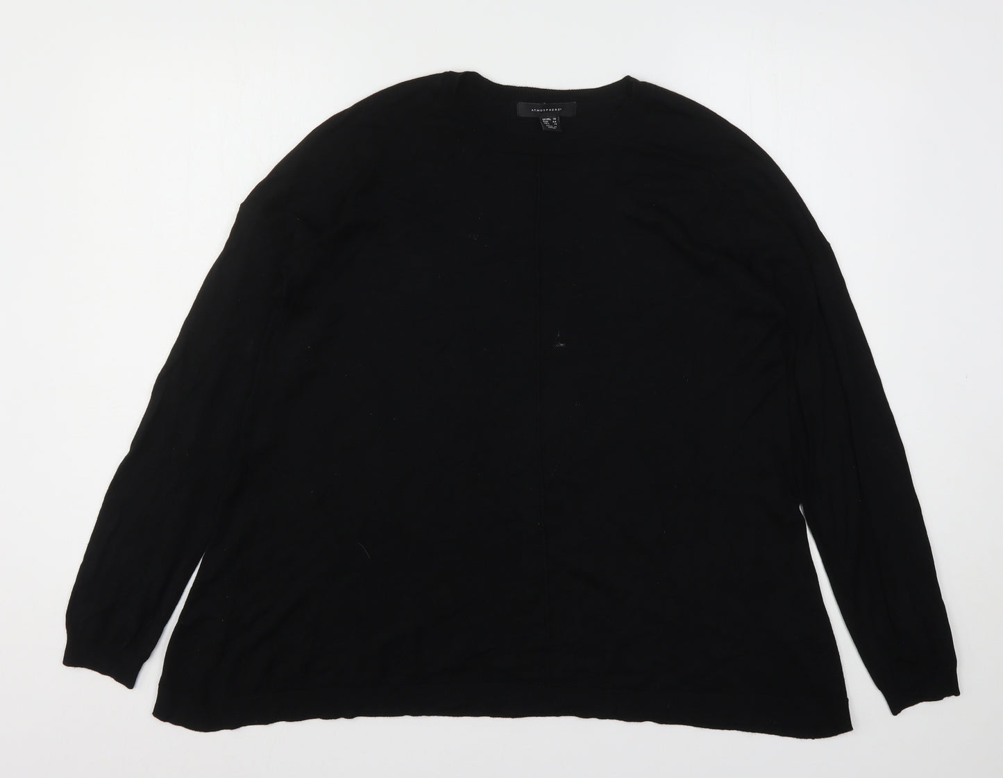 Atmosphere Womens Black Round Neck  Viscose Pullover Jumper Size 16