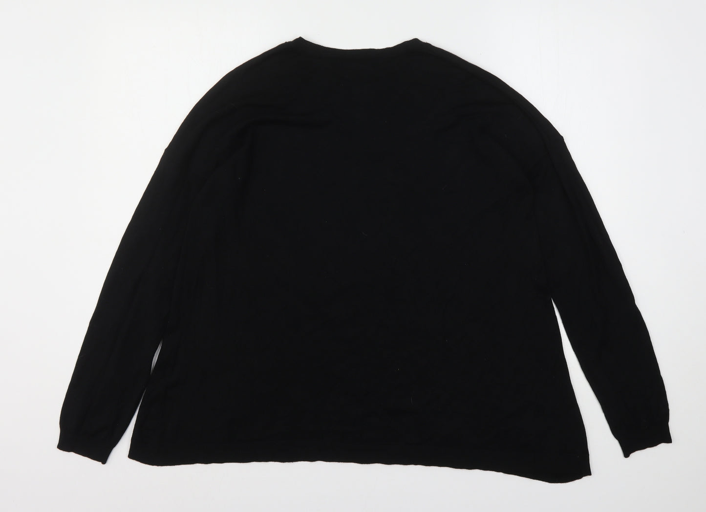 Atmosphere Womens Black Round Neck  Viscose Pullover Jumper Size 16