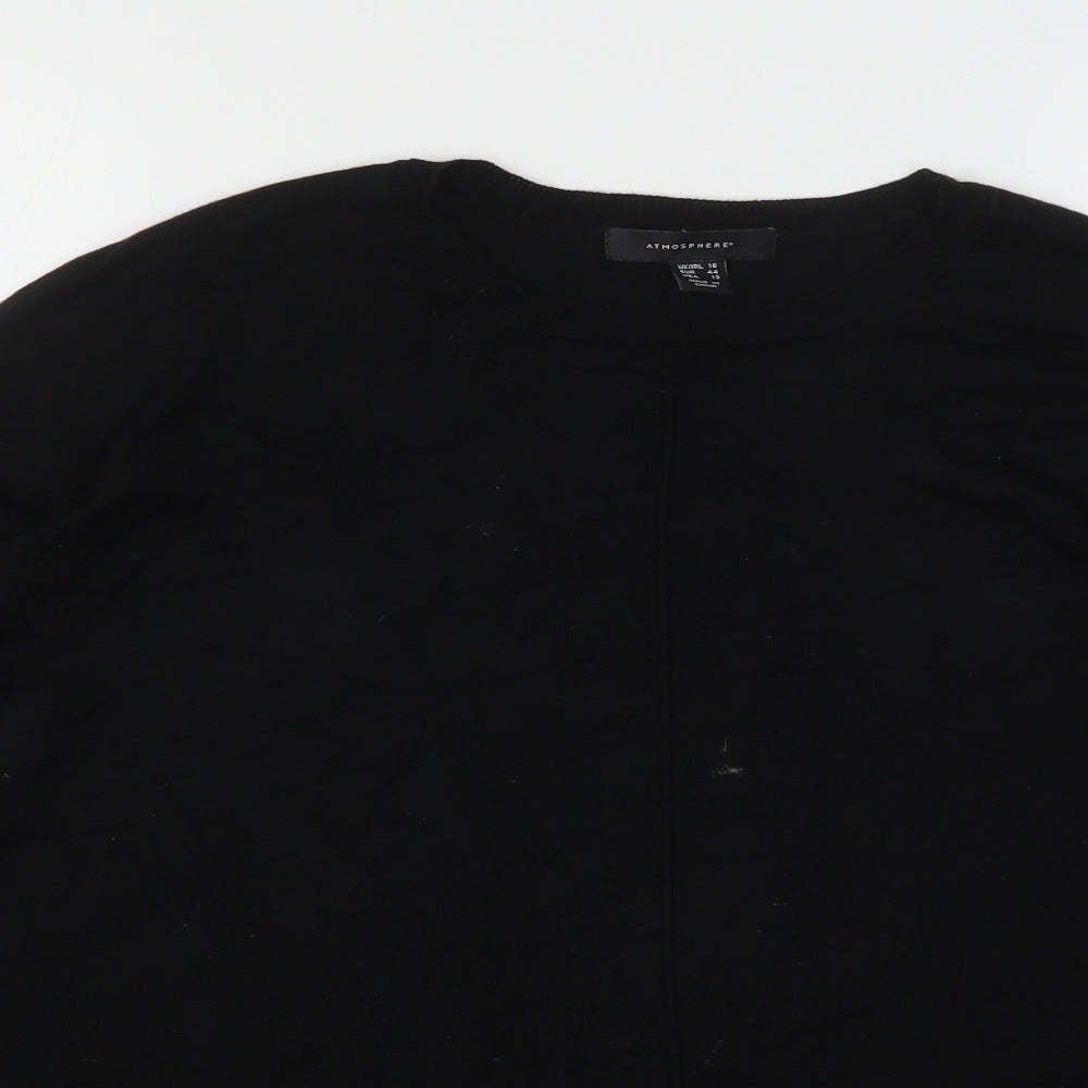 Atmosphere Womens Black Round Neck  Viscose Pullover Jumper Size 16
