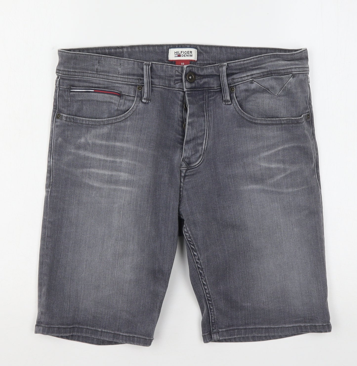 Tommy Hilfiger Mens Grey  Cotton Bermuda Shorts Size 32 L10 in Regular Button