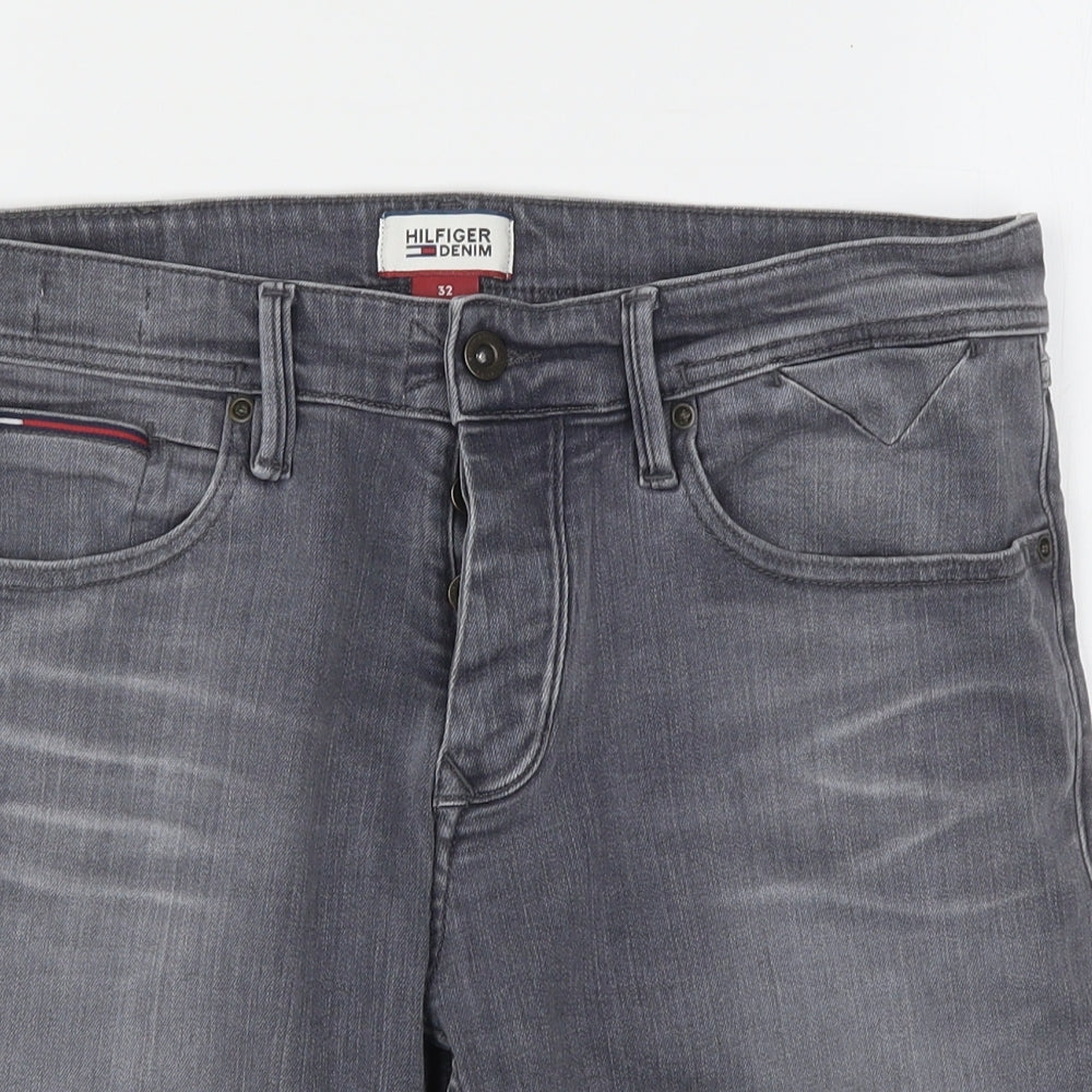 Tommy Hilfiger Mens Grey  Cotton Bermuda Shorts Size 32 L10 in Regular Button