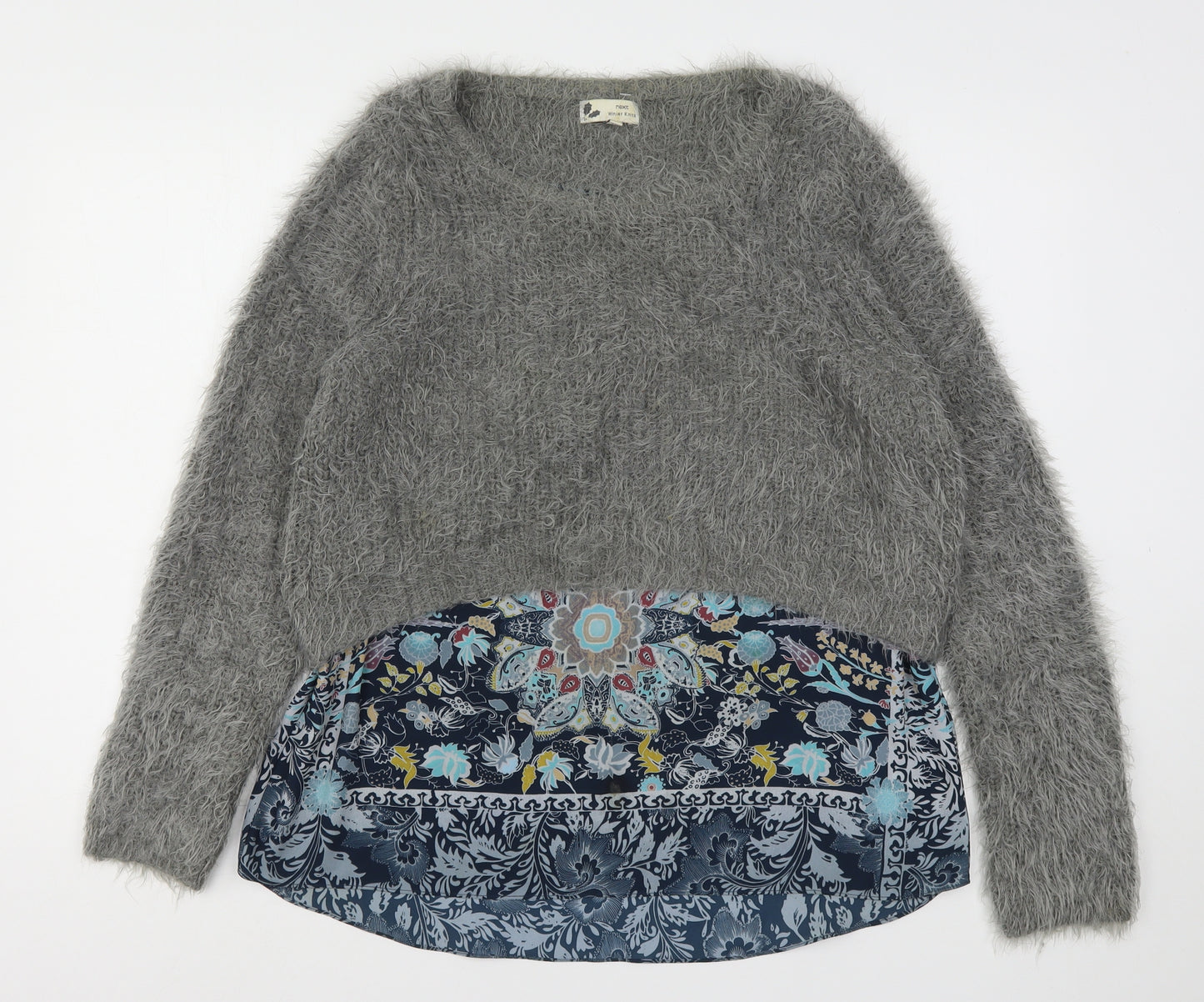 NEXT Womens Multicoloured Round Neck Paisley Polyester Pullover Jumper Size 14   - Jumper with blouse