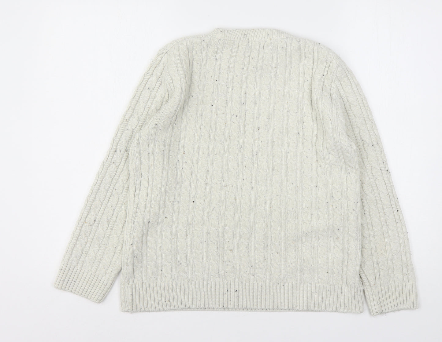 CHIC Womens Ivory Round Neck  Acrylic Pullover Jumper Size L