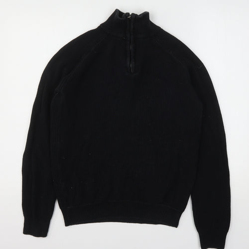 Haworth Mens Black  Cotton Pullover Sweatshirt Size M