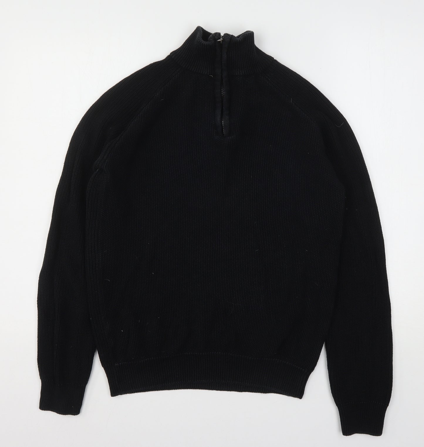 Haworth Mens Black  Cotton Pullover Sweatshirt Size M
