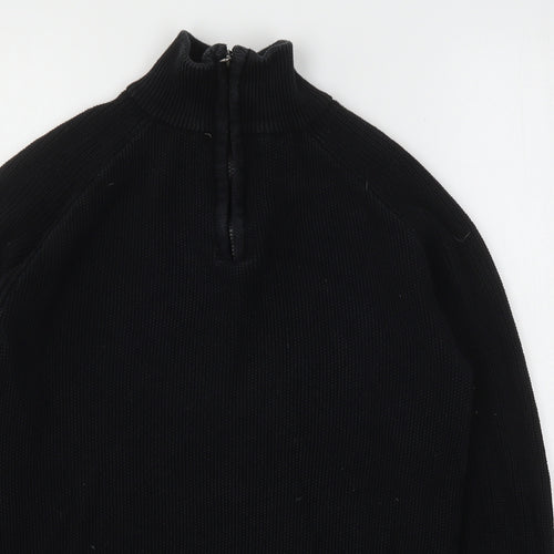 Haworth Mens Black  Cotton Pullover Sweatshirt Size M