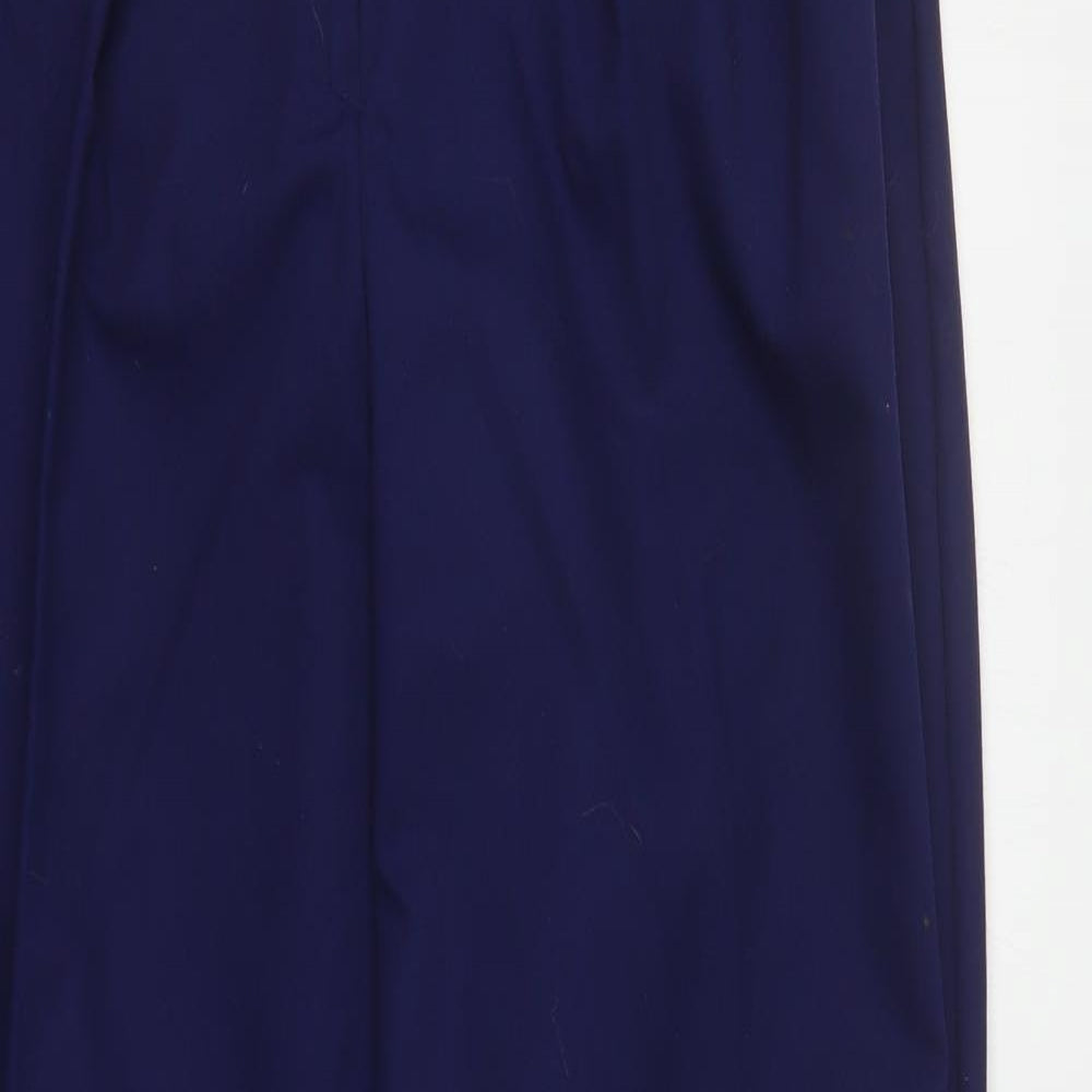 Slimma Womens Blue  Polyester Trousers  Size 18 L31 in Regular Button