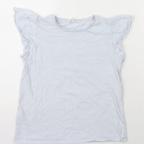 MNG Girls Blue  Cotton Basic T-Shirt Size 11-12 Years Crew Neck