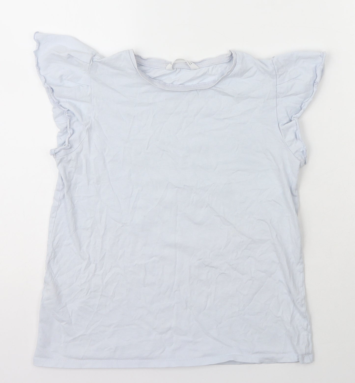 MNG Girls Blue  Cotton Basic T-Shirt Size 11-12 Years Crew Neck