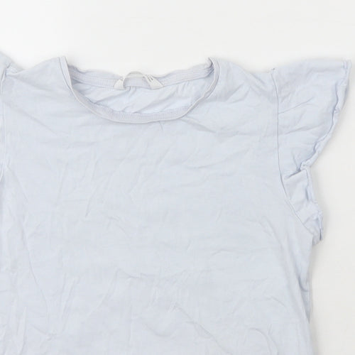 MNG Girls Blue  Cotton Basic T-Shirt Size 11-12 Years Crew Neck