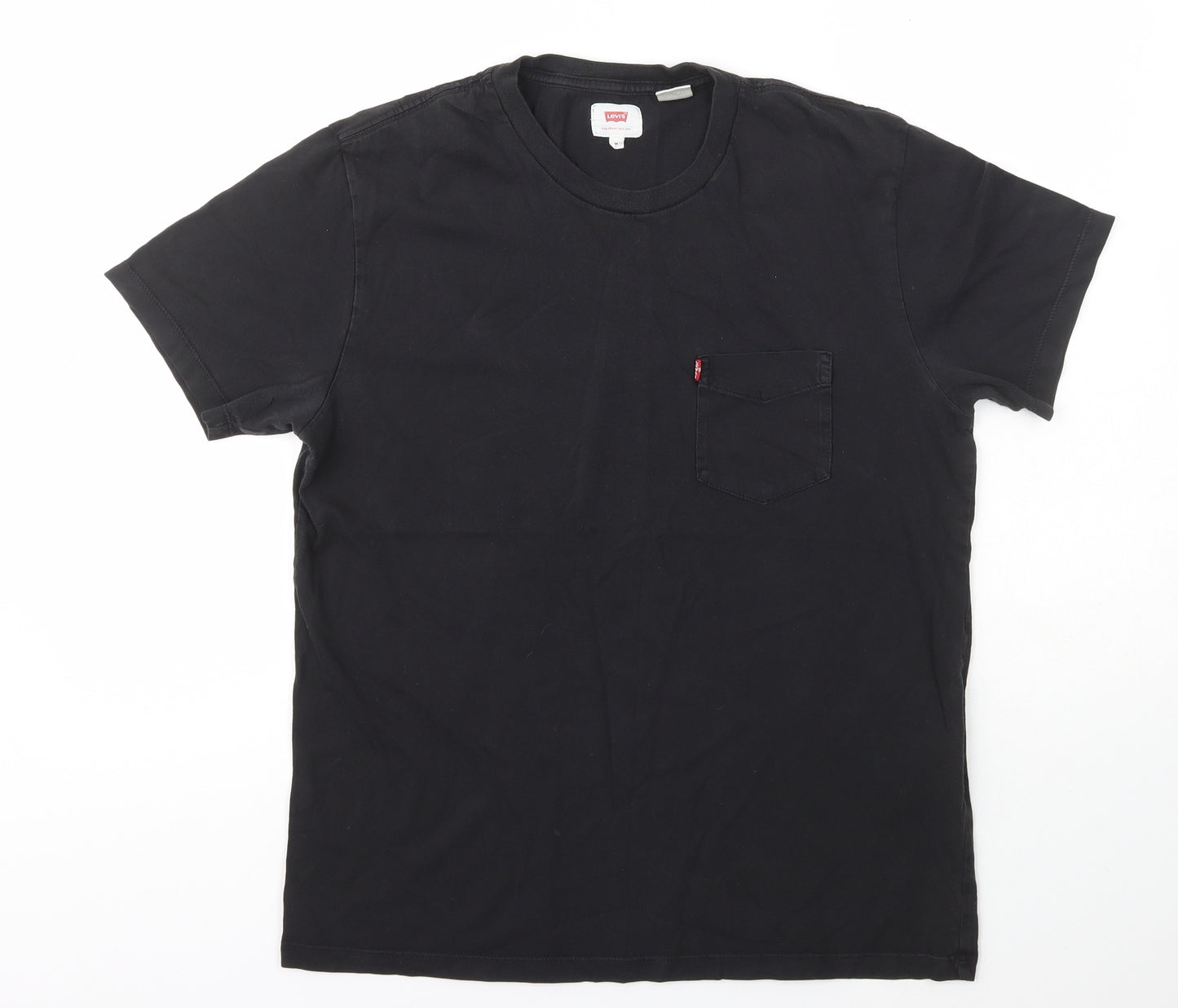 LEVIS Mens Black  Cotton  T-Shirt Size M Crew Neck