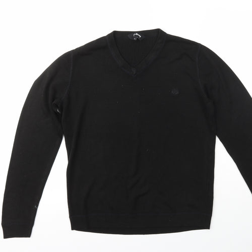 Red Herring Mens Black  Acrylic Pullover Sweatshirt Size M