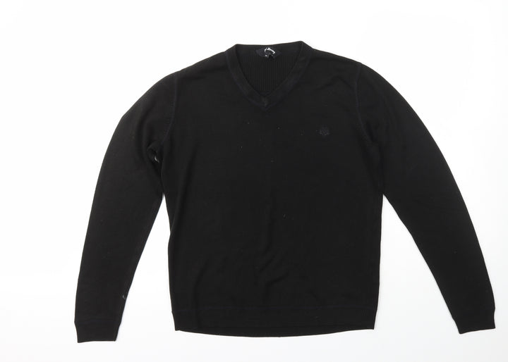 Red Herring Mens Black Acrylic Pullover Sweatshirt Size M