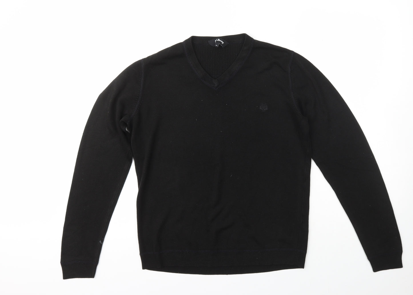 Red Herring Mens Black  Acrylic Pullover Sweatshirt Size M