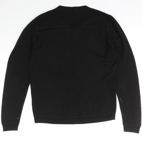 Red Herring Mens Black  Acrylic Pullover Sweatshirt Size M