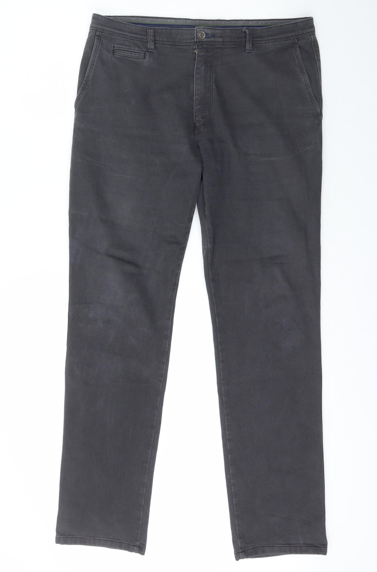 Bugatti Mens Grey  Cotton Straight Jeans Size 34 L32 in Regular