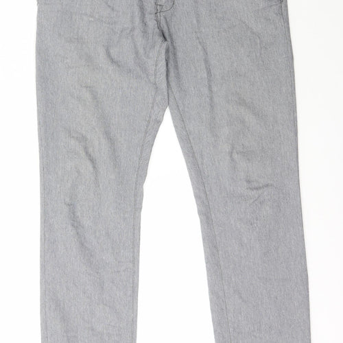 Livergy Mens Grey  Cotton Chino Trousers Size 34 L32 in Regular