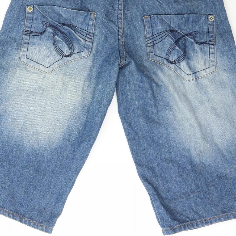 NEXT Womens Blue  Cotton Boyfriend Shorts Size 8 L17 in Regular