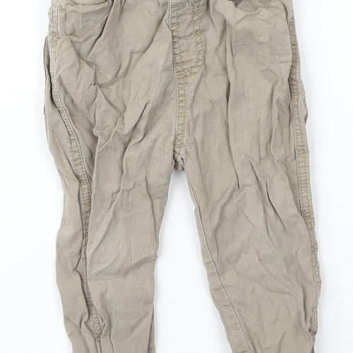 George Boys Beige  Cotton Jogger Trousers Size 12-18 Months
