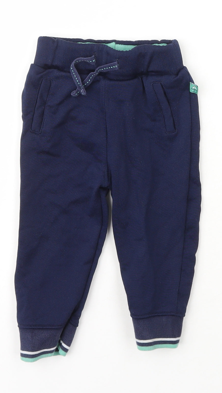 Jasper Conran Boys Blue  Cotton Jogger Trousers Size 9-12 Months