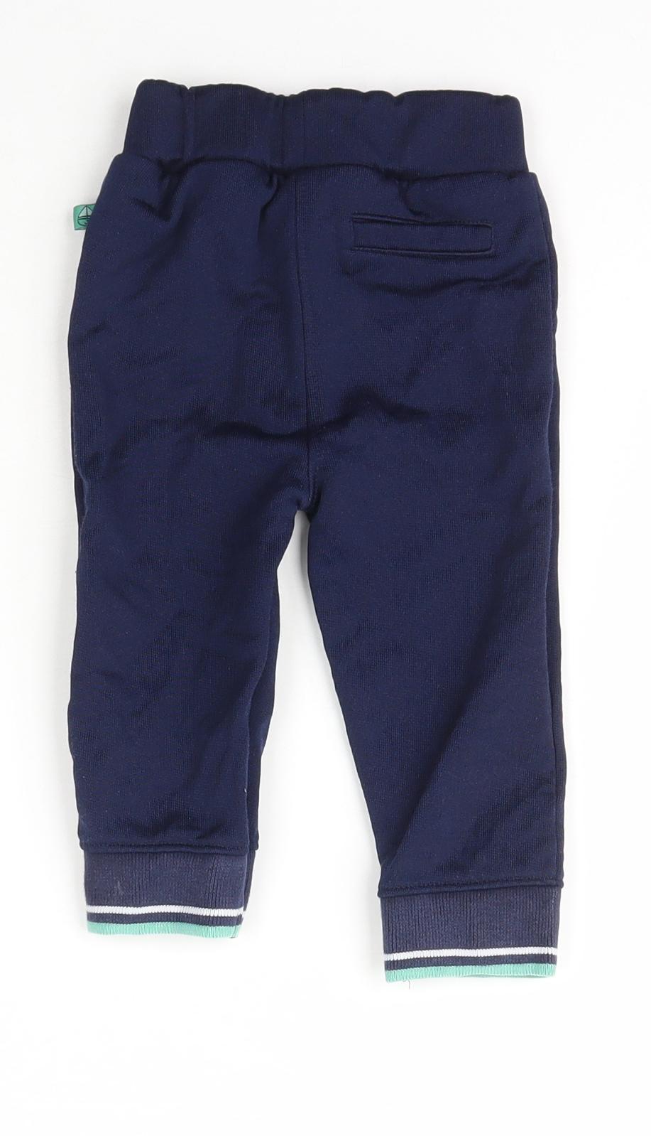 Jasper Conran Boys Blue  Cotton Jogger Trousers Size 9-12 Months