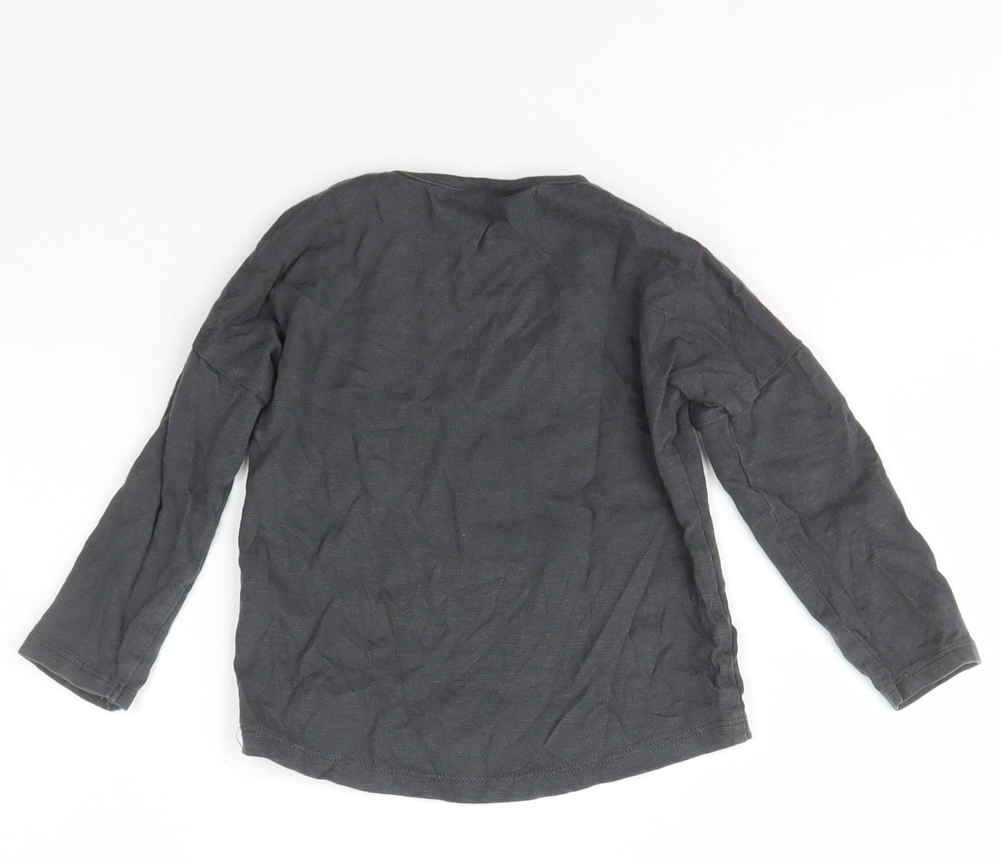 NEXT Boys Grey  Cotton Basic T-Shirt Size 12-18 Months Crew Neck