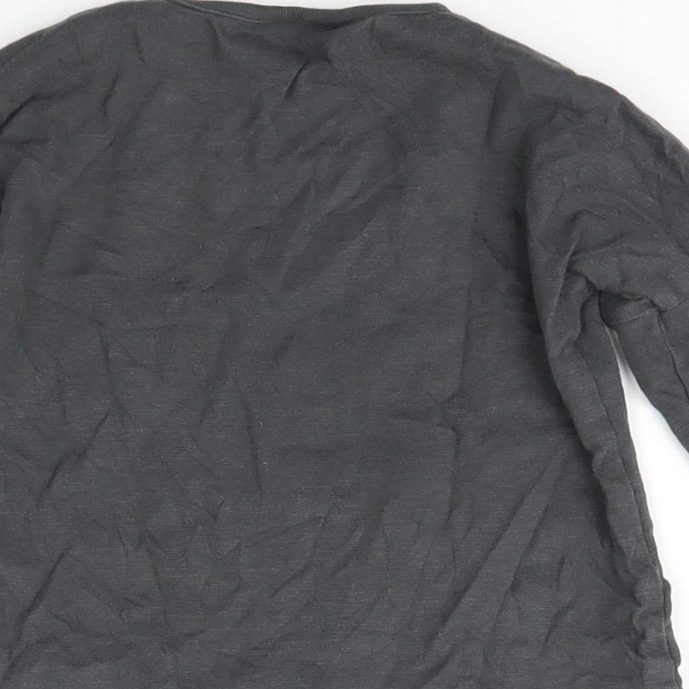 NEXT Boys Grey  Cotton Basic T-Shirt Size 12-18 Months Crew Neck