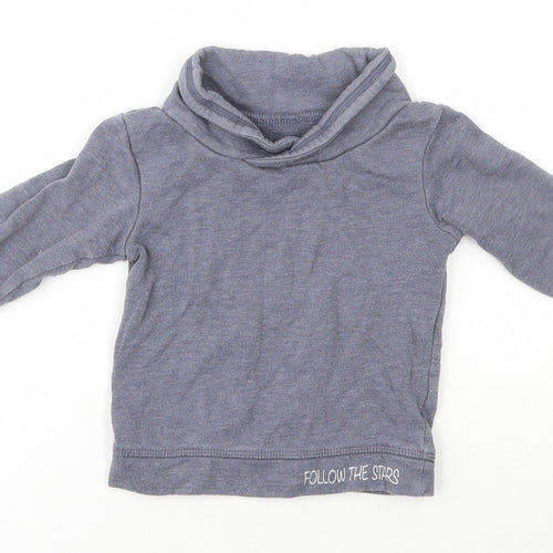 TU Girls Blue  Cotton Pullover Jumper Size 9-12 Months